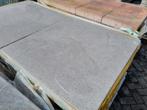 Effen grijs natuursteen reliëf terrastegels 60x60x4 s-partij, Nieuw, Beton, Ophalen of Verzenden, Gecoat