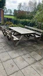Picknicktafel 240x240 cm gebruikt, Ophalen, Zo goed als nieuw, Rechthoekig, Hout