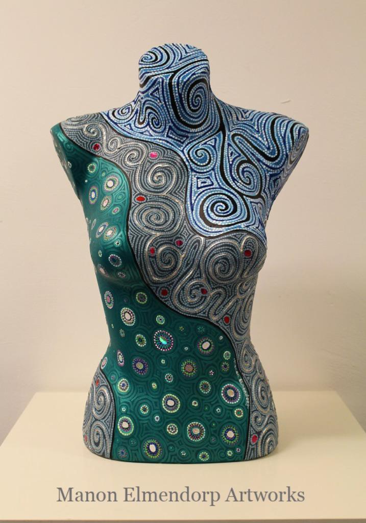 Unieke Handbeschilderde Torso "She's A Lady" Kunst Nieuw, Antiek en Kunst, Kunst | Beelden en Houtsnijwerken, Ophalen of Verzenden