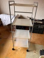 Metalen rekje met 4 kunststof schapjes, Huis en Inrichting, Kasten | Stellingkasten, Ophalen of Verzenden, Gebruikt