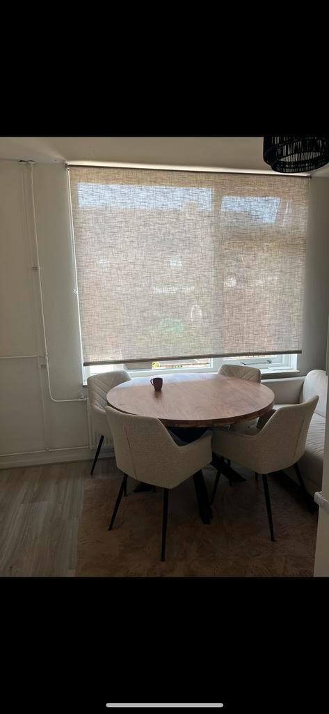 Offwhite Eetstoelen - Jysk, Huis en Inrichting, Stoelen, Zo goed als nieuw, Vier, Stof, Overige kleuren, Ophalen