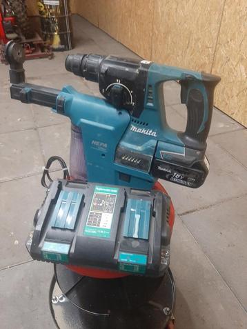 Makita dhr242 18v klopboor met hepa afzuiging accu en lader beschikbaar voor biedingen