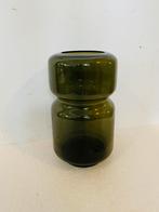 Groen glazen vaas / bloemenvaas , 27 cm, Minder dan 50 cm, Groen, Glas, Gebruikt