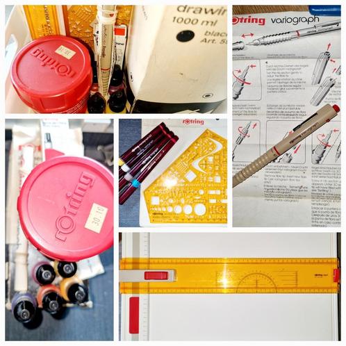 Grote rotring set tekenmateriaal, Hobby en Vrije tijd, Tekenen, Gebruikt, Potlood of Stift, Ophalen of Verzenden