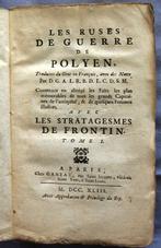 Les Ruses de Guerre de Polyen 1743 2 vol Militaire tactiek, Ophalen of Verzenden