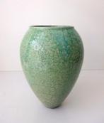 Keramiek vaas raku groen craquelé gemêleerde kleur 3834-k, Antiek en Kunst, Antiek | Keramiek en Aardewerk, Ophalen of Verzenden