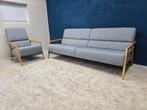 Harvink Splinter 3 zits bank + fauteuil showmodel, Ophalen of Verzenden, Zo goed als nieuw, 75 tot 100 cm, Stof
