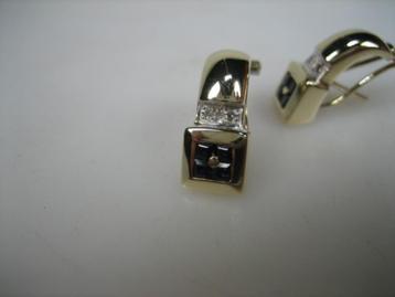 Gouden 14 karaat Onyx oorbellen met Briljant uit ca. 1958 To beschikbaar voor biedingen