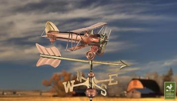 Actie! Bi-Plane Dubbeldekker Windrichtingsvliegtuig Windvaan beschikbaar voor biedingen