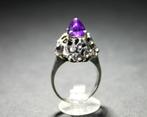 Schitterende 2.42 Cts Amethist Zilver Rendiermos Ring, Verzenden, Zilver, Ring, Met edelsteen