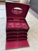 Jewellery box with compartments, Gebruikt, Softcase, Ophalen of Verzenden, Met spiegeltje(s)