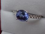 14kt. wit gouden ring met Tanzanite en briljantjes, Paars, Nieuw, Ophalen of Verzenden, Kleiner dan 17