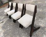 Set van vier vintage jaren 60/70 stoelen, Huis en Inrichting, Ophalen, Gebruikt, Hout, Vier