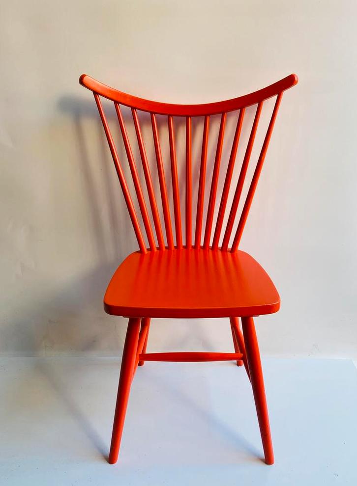 Ikea Limited Edition stoelen (4) Trendrig collection, Huis en Inrichting, Stoelen, Gebruikt, Vier, Hout, Rood, Ophalen