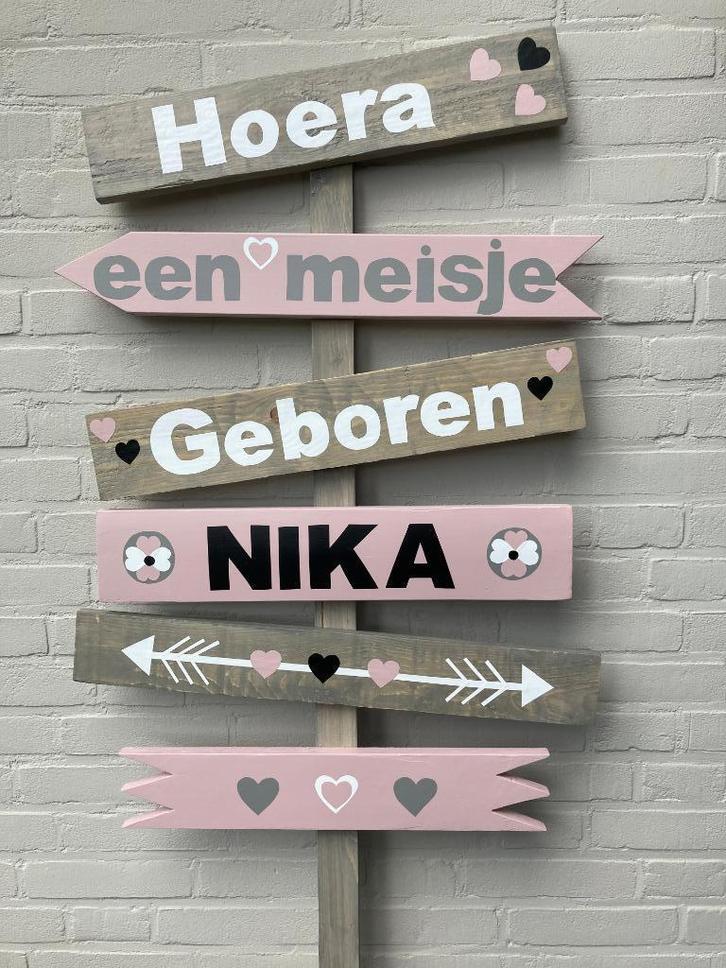 geboorte bord meisje, Kinderen en Baby's, Kraamcadeaus en Geboorteborden, Nieuw, Geboortebord, Ophalen of Verzenden