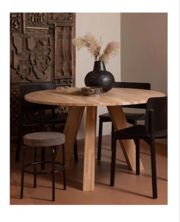 WOOOD Rhonda Eettafel - Ø 130 cm - Naturel beschikbaar voor biedingen