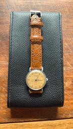 Vintage Movado met robijnen, Overige merken, Staal, Ophalen of Verzenden, Leer