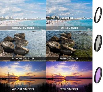 UV + CPL + FLD filter set 52 58 mm Canon Sony Nikon Pentax