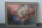 Ingelijst abstract schilderij op doek van AW Robel, 1990, Ophalen of Verzenden