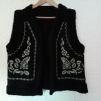 Nieuwe luxe teddy bodywarmer met borduursels, Kleding | Dames, Bodywarmers, Verzenden, Nieuw, Maat 42/44 (L), Zwart