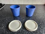 2 Tupperware drinkbeker met deksel, Huis en Inrichting, Keuken | Tupperware, Ophalen of Verzenden, Gebruikt