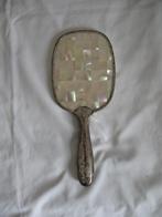 Alpacca Zilver Handspiegel met parelmoerachtig Accent, Antiek en Kunst, Ophalen of Verzenden