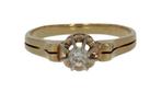 14 karaats gouden dames diamant solitair ring 0,13ct, Sieraden, Tassen en Uiterlijk, Ringen, Goud, Goud, Met edelsteen, Ophalen of Verzenden