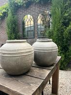 2x ZARA HOME pot, Tuin en Terras, Bloempotten, Steen, Rond, Binnen, Zo goed als nieuw