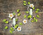 Franse bloemen wandlampen vintage, Ophalen of Verzenden