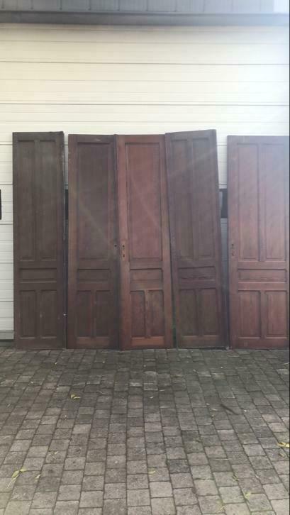 Prachtige antieke ensuitedeuren in pitch pine uit 1906, Doe-het-zelf en Verbouw, Deuren en Horren, Zo goed als nieuw, Binnendeur