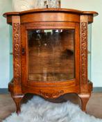 Uniek theekastje in topstaat met 3 keer rond glas, Ophalen