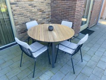 Buiten eettafel Flore antraciet incl. stoelkussens beschikbaar voor biedingen