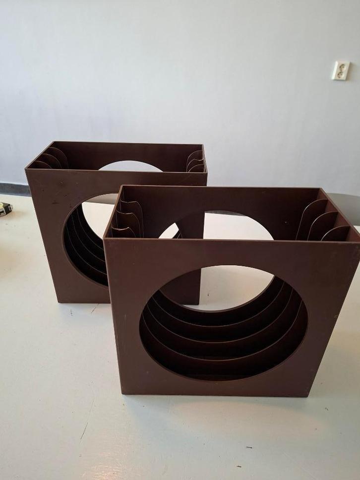 2x Schweizer Design platenrek elpees, vinyl vintage jaren 70, Cd's en Dvd's, Vinyl | Overige Vinyl, Gebruikt, Overige formaten