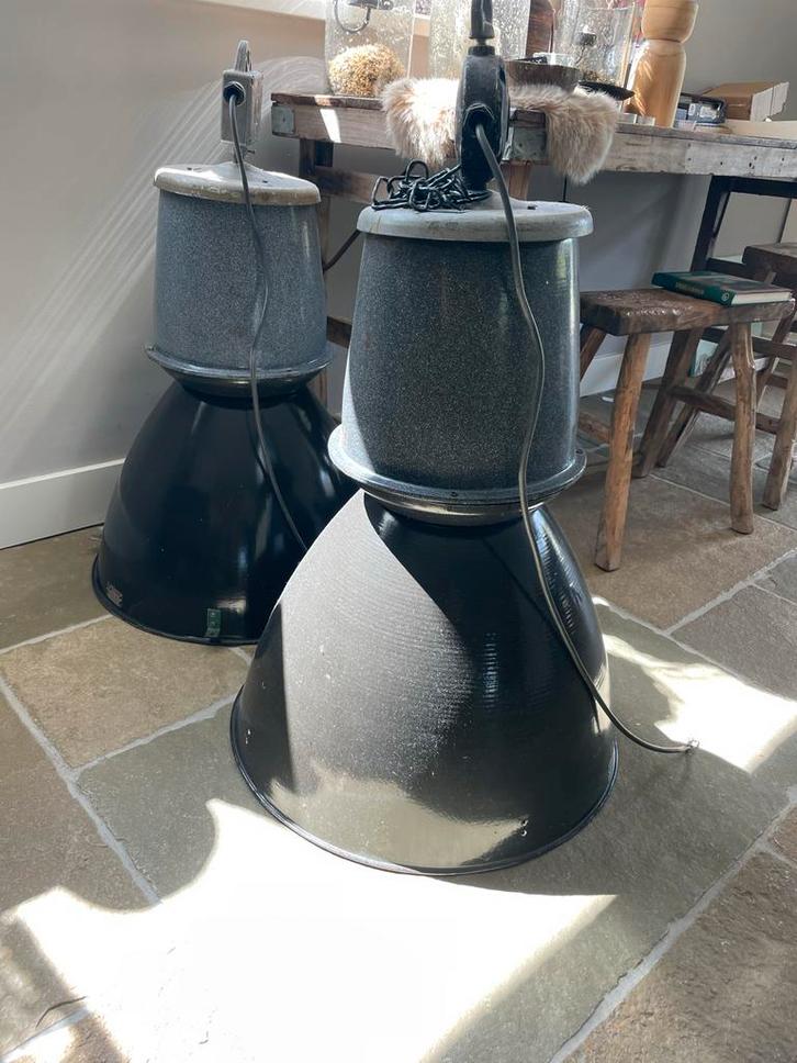 Industriële Hanglampen - Grote Formaat, Huis en Inrichting, Lampen | Hanglampen, Gebruikt, 75 cm of meer, Metaal, Ophalen