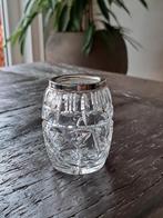 Kristallen lepelvaasje met zilveren montuur, Antiek en Kunst, Antiek | Glas en Kristal, Ophalen of Verzenden