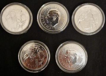 5x 1 oz Merlin Zilver Munten 2023 beschikbaar voor biedingen