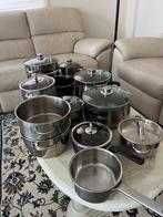 Grote Pannenset - Diverse Maten en Soorten, Gebruikt, Inductieplaat, Pannenset, Ophalen of Verzenden