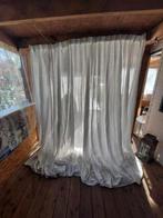 1xWitte vitrage met haakjes, B221cm x H252cm, Ophalen of Verzenden, Gebruikt, 200 cm of meer, 200 cm of meer