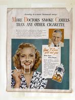retro advertentie voor Camel sigaretten, Verzamelen, Ophalen of Verzenden, A1 t/m A3, Reclame, Rechthoekig Staand
