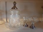 Kristal geslepen dekselpot , zilveren knop, Antiek en Kunst, Verzenden