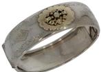 Fraaie brede zilveren en gouden roosdiamanten robijn armband, Sieraden, Tassen en Uiterlijk, Antieke sieraden, Ophalen of Verzenden