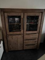 Acacia houten opbergkast smoked brown, Ophalen, Met deur(en), 75 cm of meer, Zo goed als nieuw