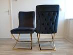 2 Croco stoelen met goude poot, Huis en Inrichting, Stoelen, Ophalen of Verzenden, Zo goed als nieuw