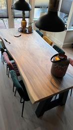 Prachtige massieve boomstam eettafel – Suar hout, Ophalen, 100 tot 150 cm, 200 cm of meer, Zo goed als nieuw