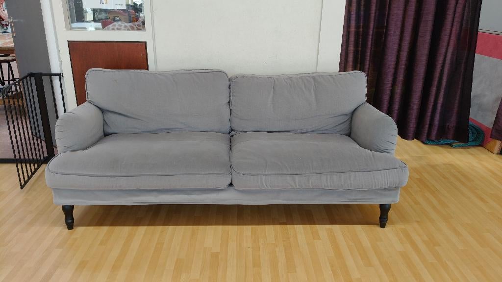 Grijze bank (gratis), Huis en Inrichting, Banken | Bankstellen, Ophalen, Gebruikt, 150 tot 200 cm, Driepersoons