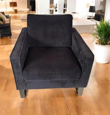 NIEUWPRIJS € 320 NU € 100 - Nette Ribcord Fauteuil met RVS beschikbaar voor biedingen
