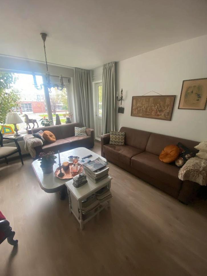 Pronto Bankstel - Suedine Bruin - Weinig Gebruikt, Huis en Inrichting, Banken | Bankstellen, Gebruikt, Rechte bank, Driepersoons