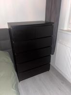 Zwarte Houten Ladekast - Stijlvol & Praktisch, Huis en Inrichting, Ophalen, 100 tot 150 cm, 50 tot 100 cm, Zo goed als nieuw