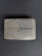 Vintage tabaksdoosje 10 x 7 x 2,5 cm. Zilverkleurig, Verzamelen, Rookartikelen, Aanstekers en Luciferdoosjes, Ophalen of Verzenden