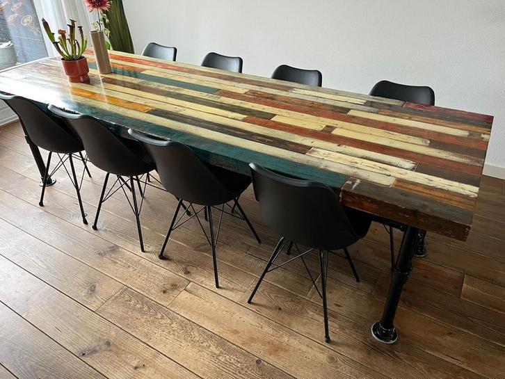 Eetkamerstoelen zwart 8 stuks, Huis en Inrichting, Stoelen, Zo goed als nieuw, Vijf, Zes of meer stoelen, Zwart, Ophalen